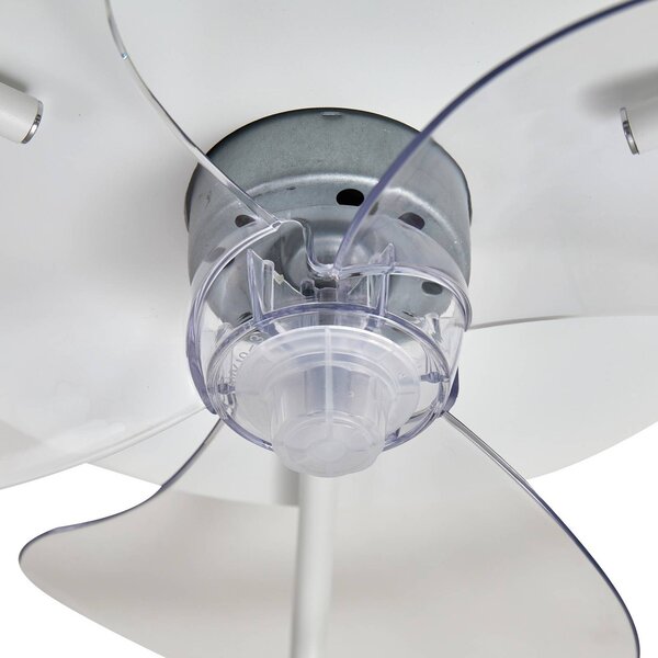 Lindby Momitu LED mennyezeti ventilátor, fehér, alumínium, Ø 50 cm, dimmelhető, Fehér / opál, Nappali / Étkező, Alumínium, Modern