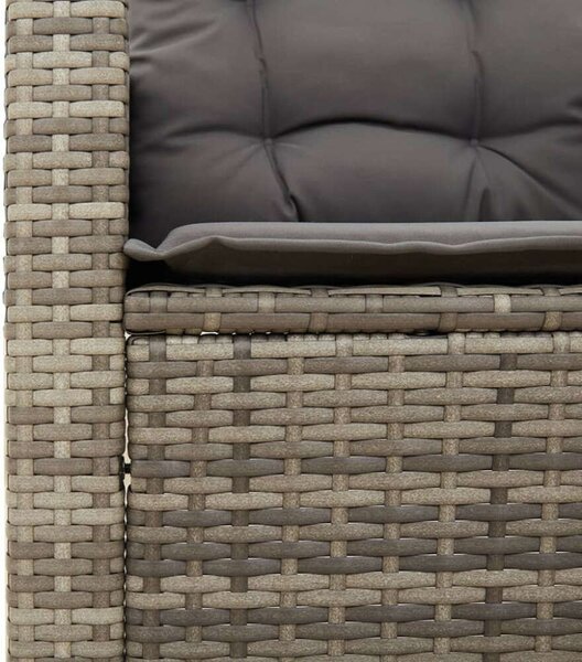 VidaXL 3 részes szürke polyrattan és akácfa bisztrószett párnákkal