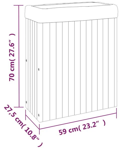 VidaXL Akácfa Virágtartó - 59x27,5x70 cm