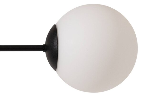 Euluna Mennyezeti világítás Glassy, 6 izzós, fekete/opál, dimmelhető, Fekete, Nappali / Étkező, Üveg, Modern