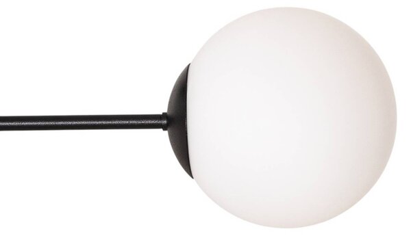 Euluna Mennyezeti lámpa Glassy, 4 izzós, kereszt alakú, fekete/opál, dimmelhető, Fekete, Nappali / Étkező, Üveg, Modern