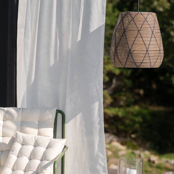 PR Home Lollo kültéri függőlámpa, természetes rattan megjelenés, Ø 38 cm, Barna / rozsda, Műanyag