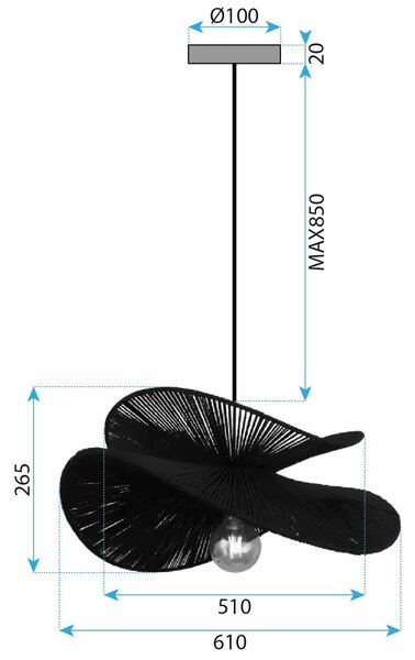 Mennyezeti lámpa APP1833-1CP BLACK
