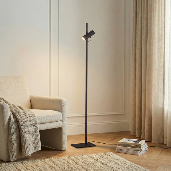 Lucande Lysias álló világítás, fekete, fém, magasság 143,2 cm, Fekete, Nappali / Étkező, fém, Modern