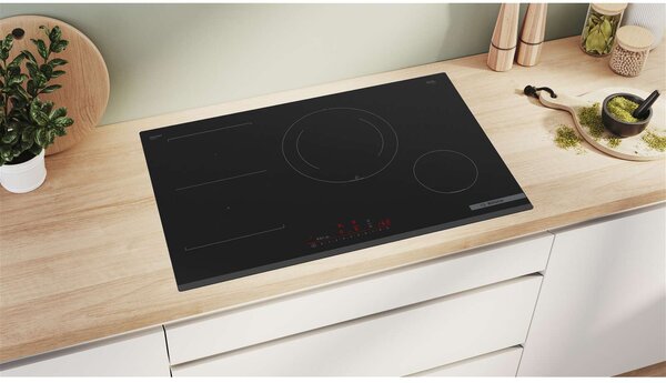 Bosch Serie 6, Indukciós főzőlap, 80 cm, Fekete, munkapultba építhető, PVS831HC1E