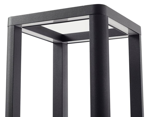 Lucande LED kültéri lámpa Thorvid, magasság 180 cm, fekete, Fekete, Alumínium, Modern