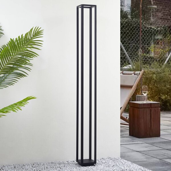 Lucande LED kültéri lámpa Thorvid, magasság 180 cm, fekete, Fekete, Alumínium, Modern