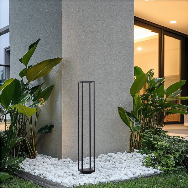 Lucande LED-es útvilágítás Thorvid, magasság 120 cm, fekete, Fekete, Alumínium, Modern
