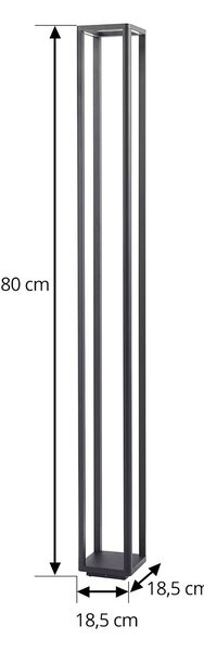 Lucande LED kültéri lámpa Thorvid, magasság 180 cm, fekete, Fekete, Alumínium, Modern