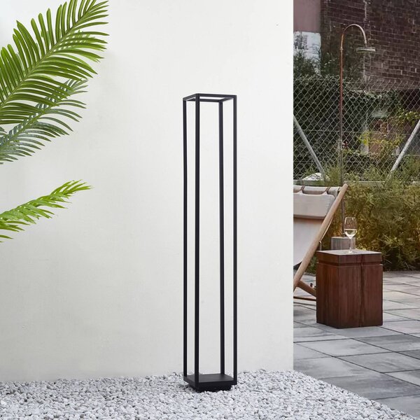 Lucande LED-es útvilágítás Thorvid, magasság 120 cm, fekete, Fekete, Alumínium, Modern