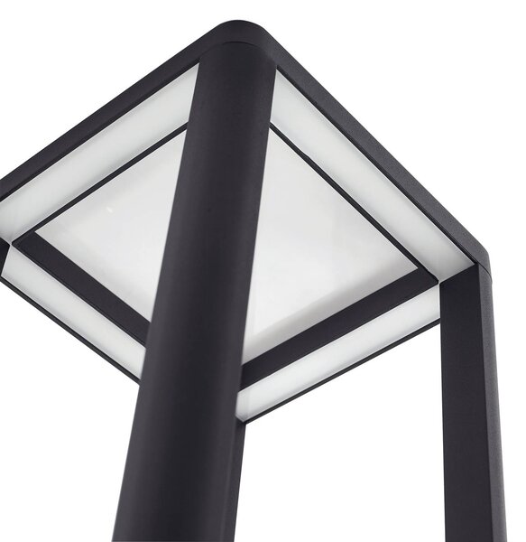 Lucande LED kültéri lámpa Thorvid, magasság 180 cm, fekete, Fekete, Alumínium, Modern