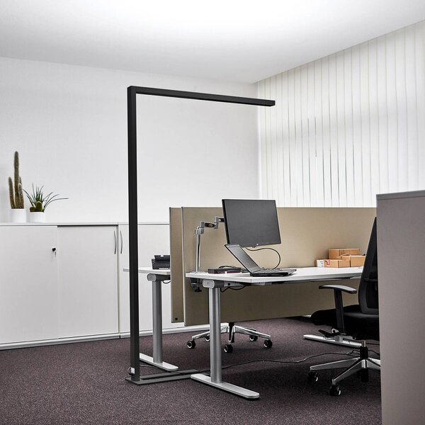 Arcchio LED irodai állólámpa Jolinda, 2 db, fekete, 4,000K, dimmelhető, Fekete, Dolgozószoba / Iroda, Alumínium, Modern