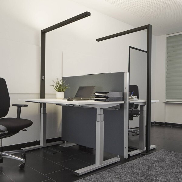 Arcchio LED irodai állólámpa Jolinda, 2 db, fekete, 4,000K, dimmelhető, Fekete, Dolgozószoba / Iroda, Alumínium, Modern