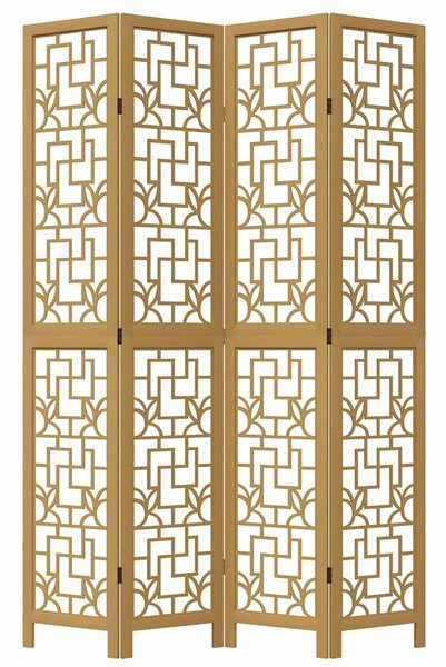 4 Paneles Fa Térelválasztó - 140x220 cm - Barna