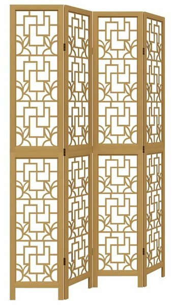 4 Paneles Fa Térelválasztó - 140x220 cm - Barna
