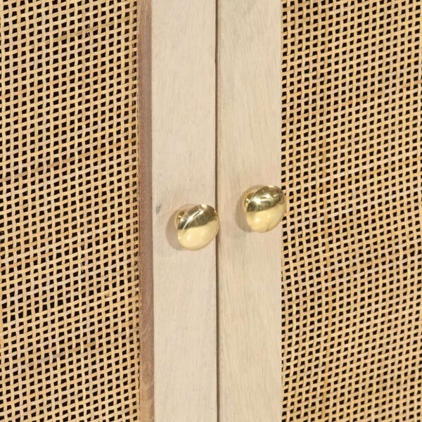 VidaXL Mangófa Tálalószekrény - Rattan - 55x30x76 cm