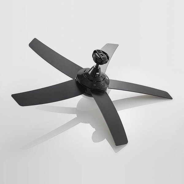 Lindby mennyezeti ventilátor világítással Auraya, csendes, fekete, Fekete, Nappali / Étkező, fém, Modern