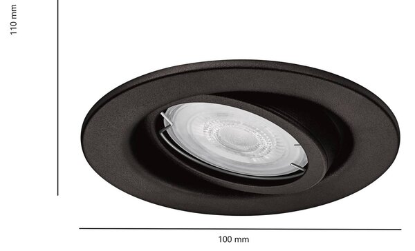 Philips Fresco kültéri süllyesztett lámpa, fekete, rozsdamentes acél, GU10, Fekete, Rozsdamentes acél, Modern