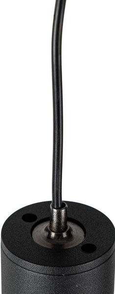 Lindby LED-es függőlámpa Lumaro, fekete, Ø3cm,alumínium,48V,dimmelhető, dimmelhető, Fekete, Nappali / Étkező, Alumínium, Modern
