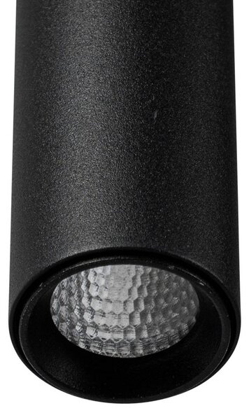 Lindby LED-es függőlámpa Lumaro, fekete, Ø3cm,alumínium,48V,dimmelhető, dimmelhető, Fekete, Nappali / Étkező, Alumínium, Modern