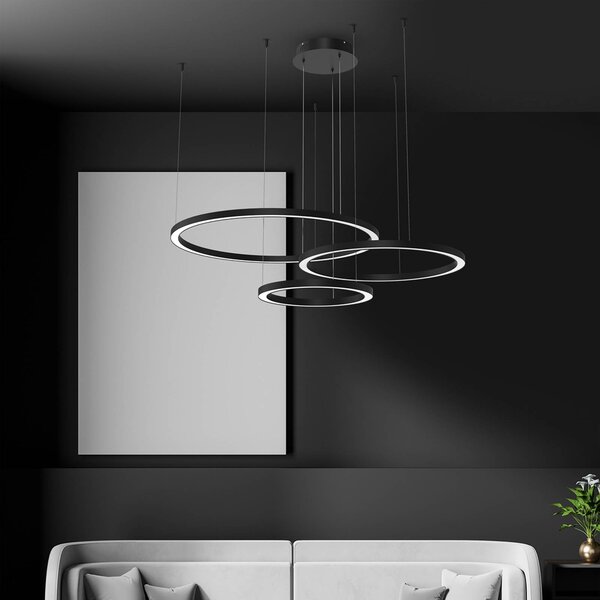 Eko-Light LED lógó lámpa Galaxia, műanyag, fekete, 3 izzós, 85 W, Fekete, Nappali / Étkező, Műanyag, Modern
