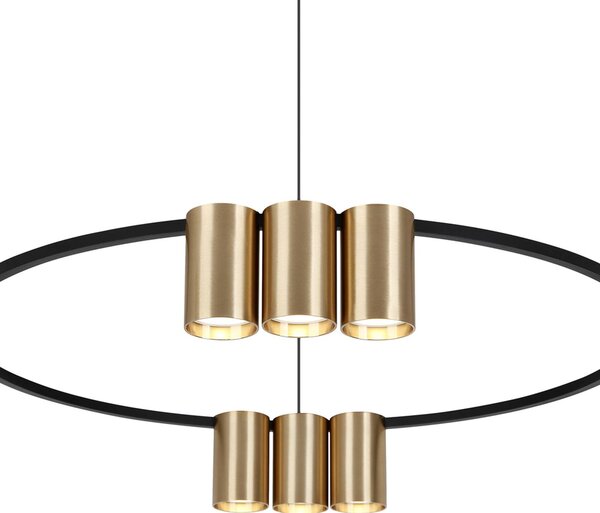 Eko-Light Lógó világítás Genesis, alumínium, fekete/arany, 10 x GU10, Ø 60 cm, dimmelhető, Fekete, Nappali / Étkező, Alumínium, Dizájn