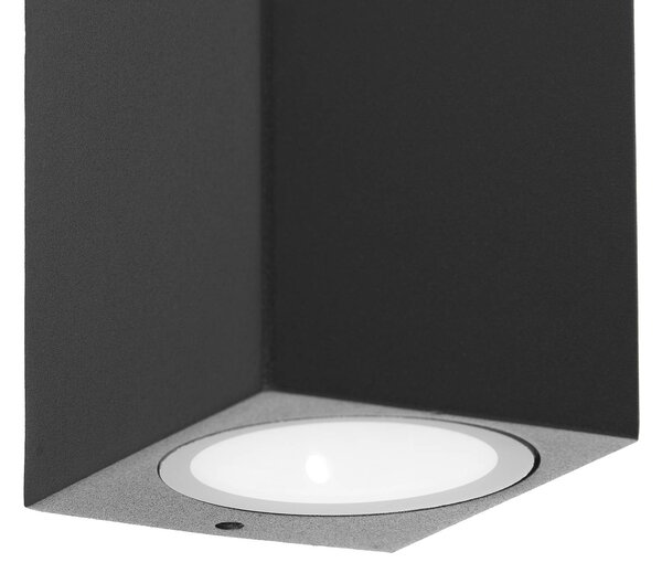 PRIOS Prios kültéri fali lámpa Tetje, fekete, szögletes, 16 cm, 4 darabos szett, dimmelhető, Fekete, Alumínium, Modern