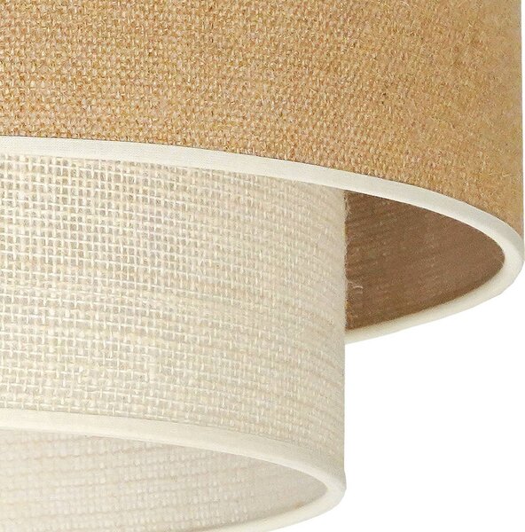 Euluna Boho függő világítás, barna/fehér, átmérő 45 cm, textil, dimmelhető, Barna / rozsda, Nappali / Étkező, Textil / szövet / selyem