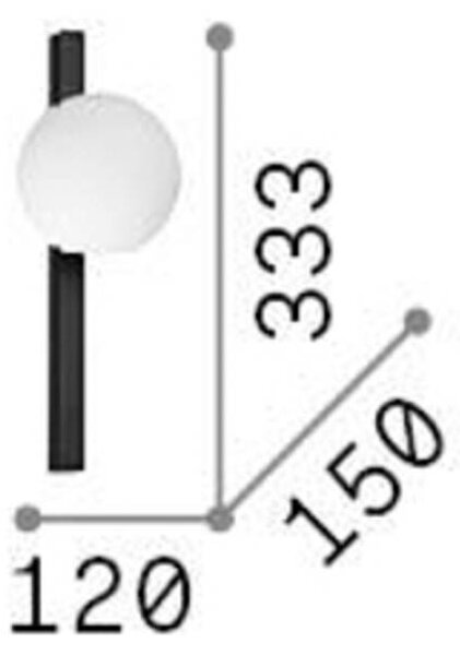 IDEAL LUX Ideal Lux fali lámpa Binomio sárgaréz színű, 1-lámpás fém üveg, Sárgaréz / arany, Nappali / Étkező, fém, Modern