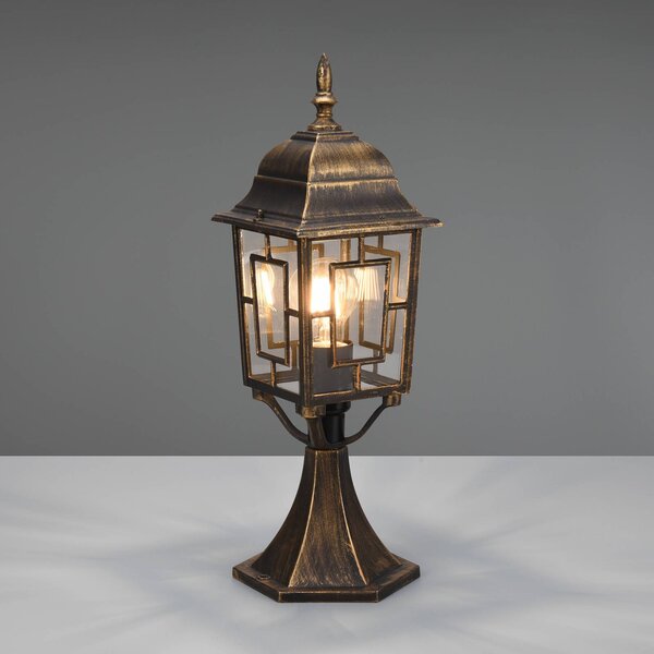 Trio Lighting Volturno állólámpa, rozsdaszínű, magasság 47 cm, alumínium, dimmelhető, Barna / rozsda, Alumínium, Antik