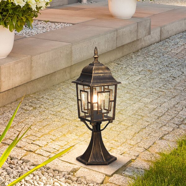 Trio Lighting Volturno állólámpa, rozsdaszínű, magasság 47 cm, alumínium, dimmelhető, Barna / rozsda, Alumínium, Antik