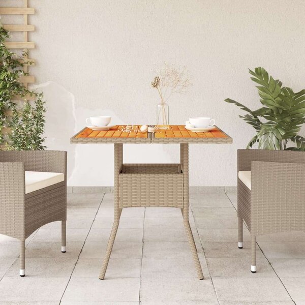 VidaXL Kerti Asztal - Polyrattan és Akácfa - 80x80 cm