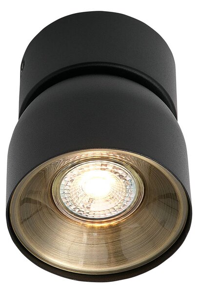 Nordlux Downlight Pitcher, fekete/sárgaréz, 1 izzó, fém, GU10, dimmelhető, Fekete, Nappali / Étkező, fém, Modern