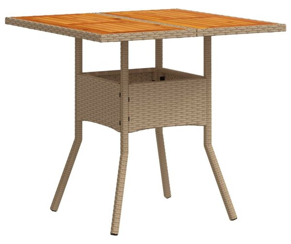 VidaXL Kerti Asztal - Polyrattan és Akácfa - 80x80 cm