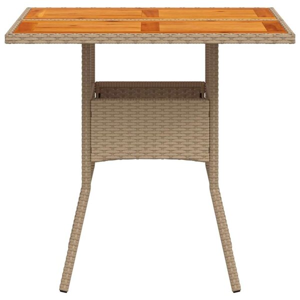 VidaXL Kerti Asztal - Polyrattan és Akácfa - 80x80 cm
