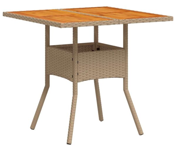 VidaXL Kerti Asztal - Polyrattan és Akácfa - 80x80 cm