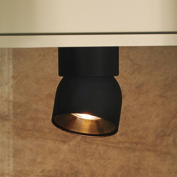 Nordlux Downlight Pitcher, fekete/sárgaréz, 1 izzó, fém, GU10, dimmelhető, Fekete, Nappali / Étkező, fém, Modern
