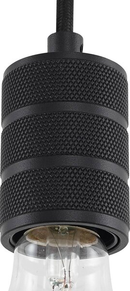Lindby függőlámpa Linaro, Ø 4,6 cm, fekete, 1-fázisú, E27, dimmelhető, Fekete, Nappali / Étkező, Alumínium, Modern