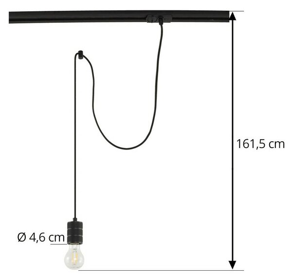Lindby függőlámpa Linaro, Ø 4,6 cm, fekete, 1-fázisú, E27, dimmelhető, Fekete, Nappali / Étkező, Alumínium, Modern