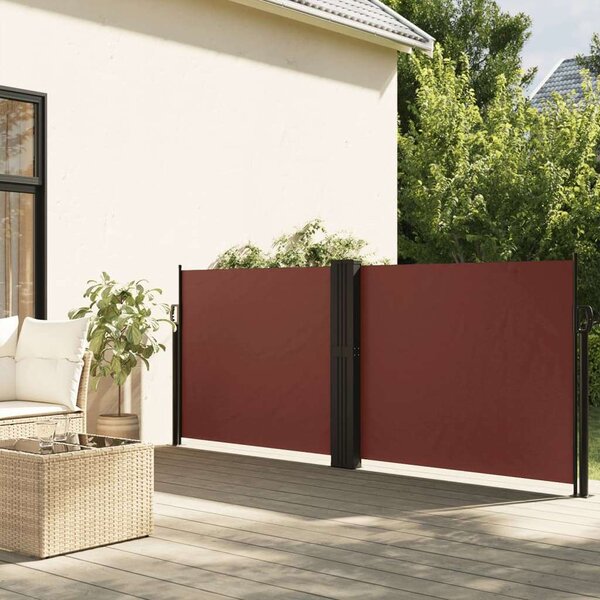 VidaXL barna behúzható oldalsó napellenző 140 x 1000 cm