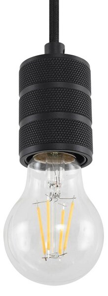 Lindby függőlámpa Linaro, Ø 4,6 cm, fekete, 1-fázisú, E27, dimmelhető, Fekete, Nappali / Étkező, Alumínium, Modern