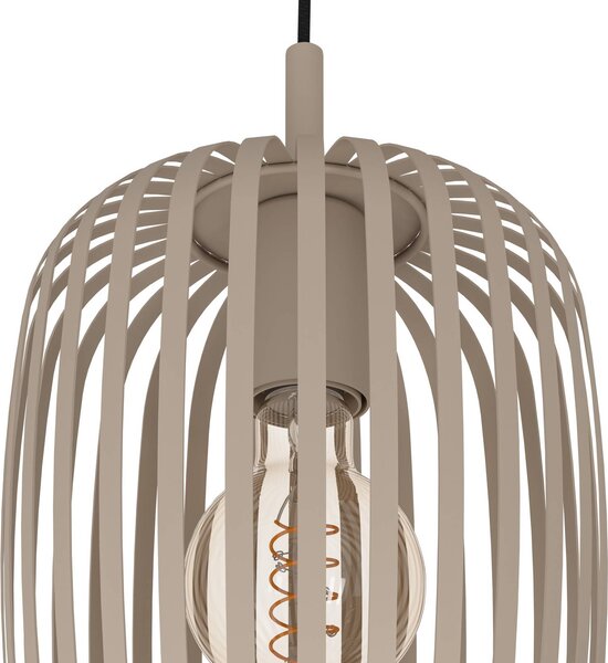 EGLO Romazzina függőlámpa, Ø 46 cm, homokszínű, 3-lámpás, acél, dimmelhető, Krém / borostyánsárga, Nappali / Étkező, fém, Modern