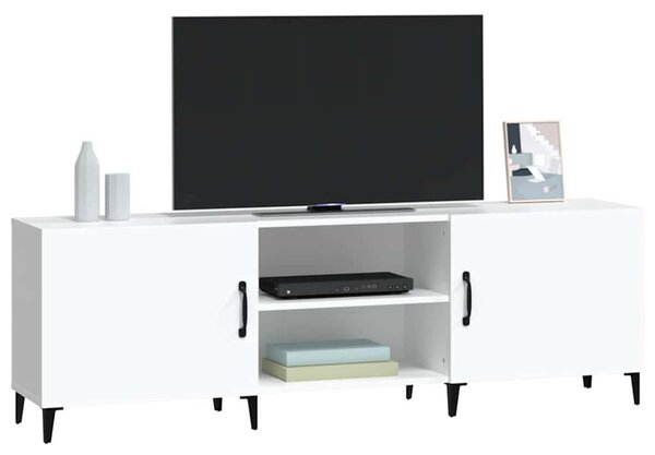Fehér szerelt fa TV-szekrény 150 x 30 x 50 cm