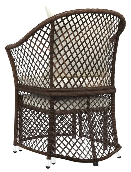 2 részes barna polyrattan kerti ülőgarnitúra párnákkal