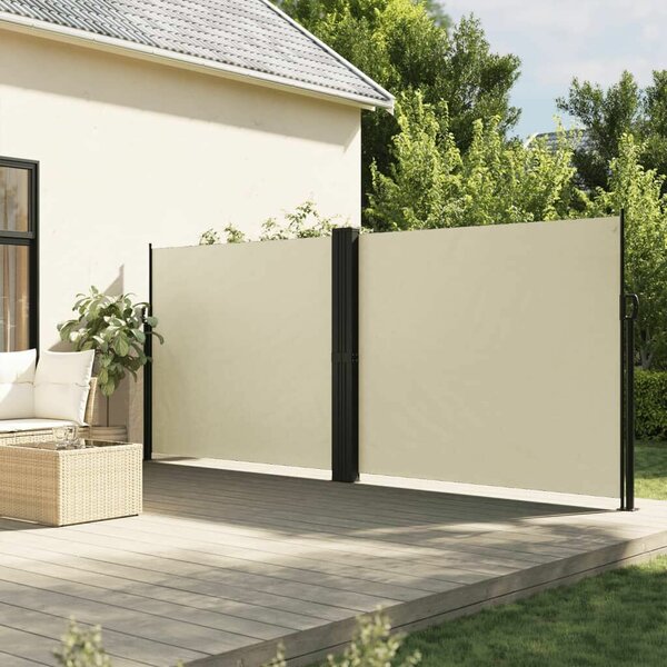 VidaXL krémszínű behúzható oldalsó napellenző 160 x 600 cm