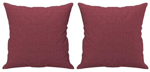 2 személyes bordó szövet kanapé díszpárnákkal 140 cm