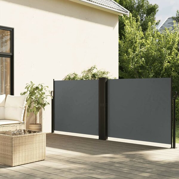 VidaXL antracitszürke behúzható oldalsó napellenző 140 x 600 cm