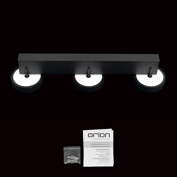 ORION Teide LED-es függőlámpa, fekete, fém, állítható magasságú, dimmelhető, Fekete, Nappali / Étkező, fém, Modern