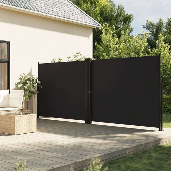 VidaXL fekete behúzható oldalsó napellenző 180 x 600 cm