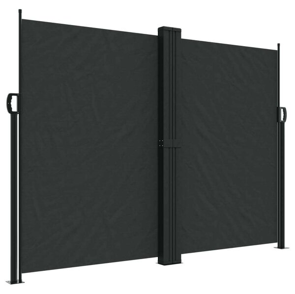 VidaXL fekete behúzható oldalsó napellenző 180 x 600 cm